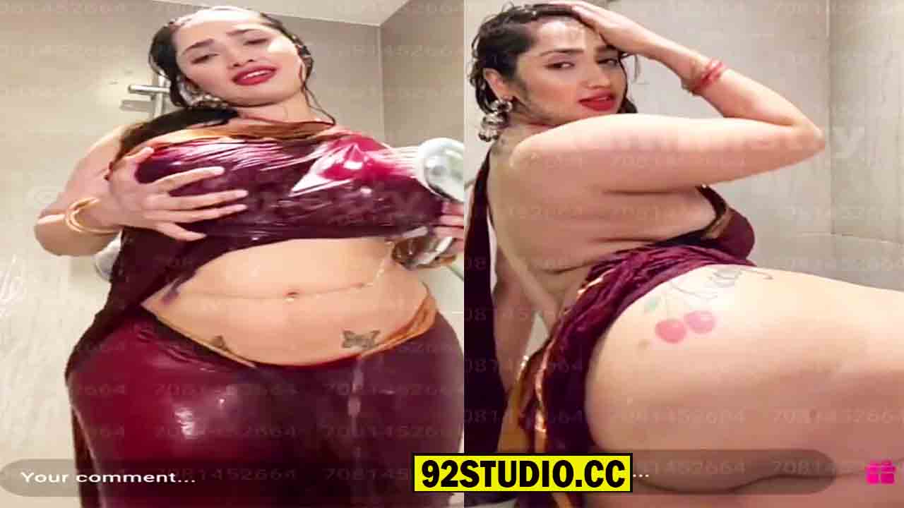 Aditi Mistry Nude Boobs Nipples in Wet Saree Hot Video – Part 1